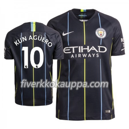 Jalkapallo Pelipaidat/Peliasut Manchester City Aguero 10 Vieraspelipaita 2018-2019